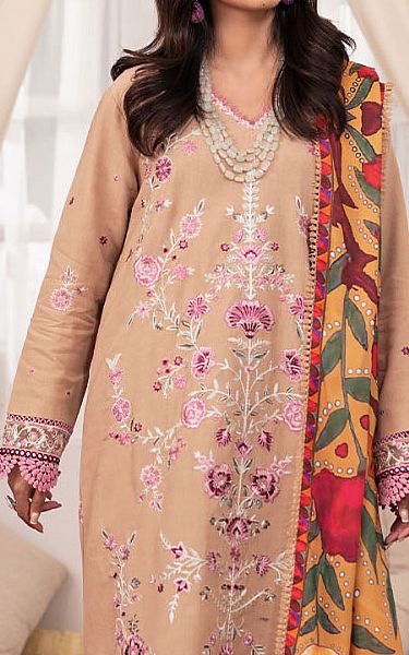 Roheenaz Ivory/Pink Linen Suit | Pakistani Winter Dresses in USA- Image 2