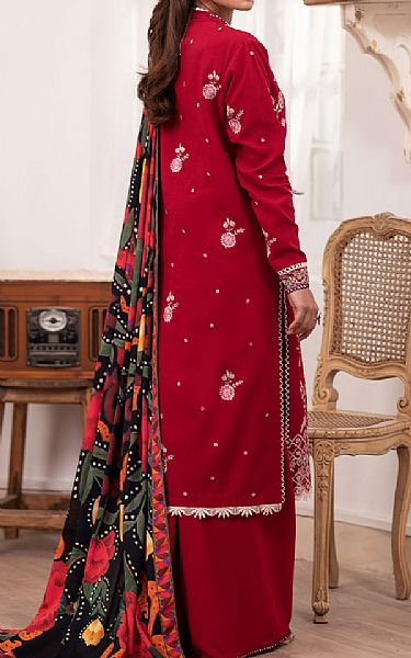 Roheenaz Scarlet Linen Suit | Pakistani Winter Dresses in USA- Image 2