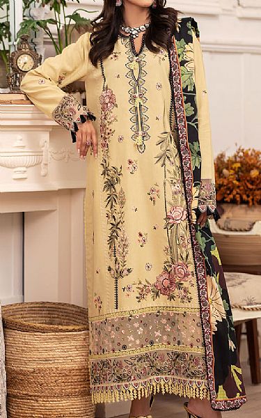 Roheenaz Cream Linen Suit | Pakistani Winter Dresses in USA- Image 1