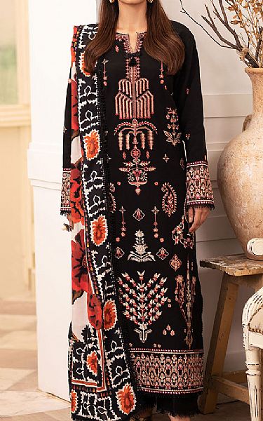 Roheenaz Black Linen Suit | Pakistani Winter Dresses in USA- Image 1