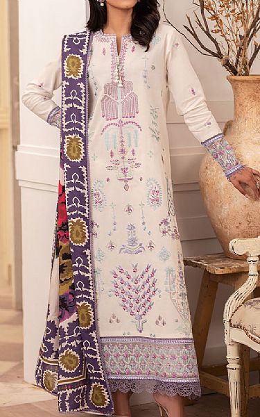 Roheenaz White Linen Suit | Pakistani Winter Dresses in USA- Image 1
