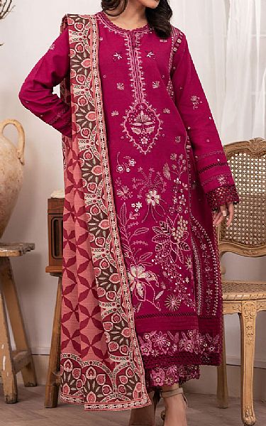 Roheenaz Crimson Khaddar Suit | Pakistani Winter Dresses in USA- Image 1