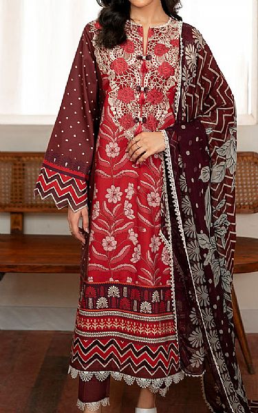 Roheenaz Red/Maroon Cambric Suit | Pakistani Winter Dresses in USA- Image 1