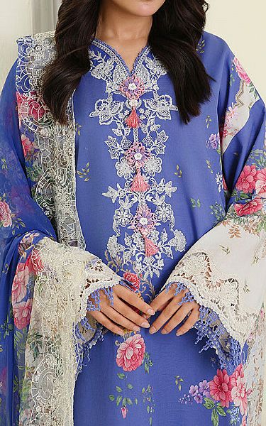 Roheenaz Ivory/Blue Lawn Suit | Pakistani Lawn Dress in USA- Image 2