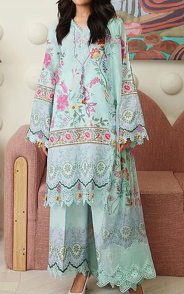 Roheenaz Aqua Lawn Suit | Pakistani Lawn Dress in USA- Image 1