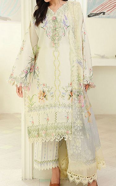 Roheenaz Ivory Lawn Suit | Pakistani Lawn Dress in USA- Image 1