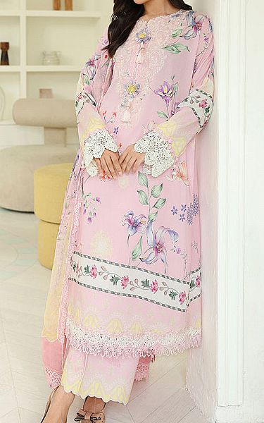 Roheenaz Baby Pink Lawn Suit | Pakistani Lawn Dress in USA- Image 2