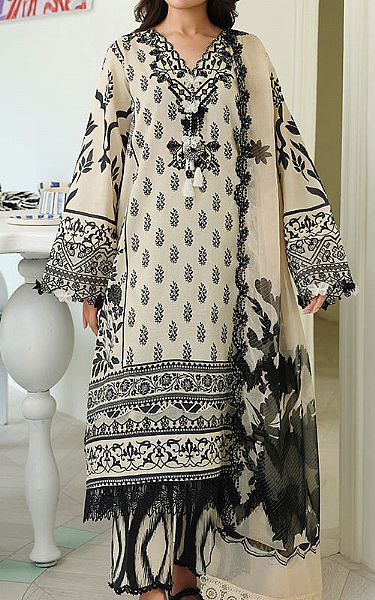 Roheenaz Ivory Lawn Suit | Pakistani Lawn Dress in USA- Image 1