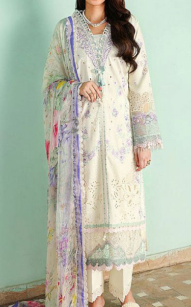Roheenaz Off White Lawn Suit | Pakistani Lawn Dress in USA- Image 1