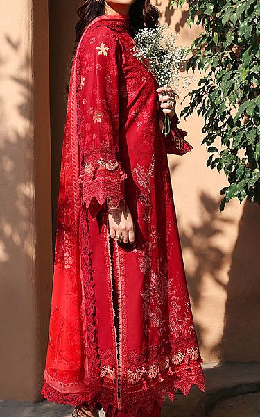 Roheenaz Red Lawn Suit | Pakistani Lawn Dress in USA- Image 2