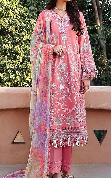 Roheenaz Rose Pink Lawn Suit | Pakistani Lawn Dress in USA- Image 1