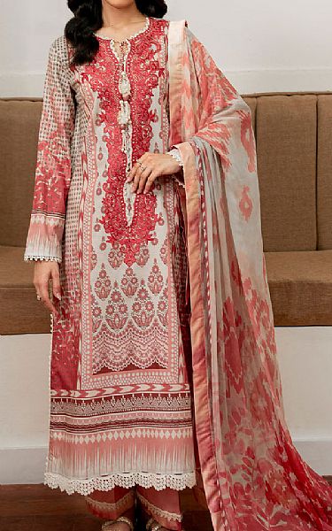 Roheenaz Carrot Pink Cambric Suit | Pakistani Winter Dresses in USA- Image 1