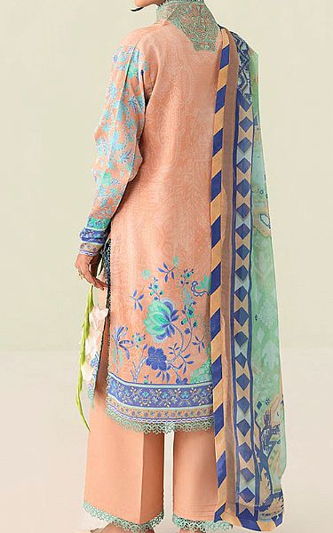 Roheenaz Peach/Blue Lawn Suit | Pakistani Lawn Dress in USA- Image 2