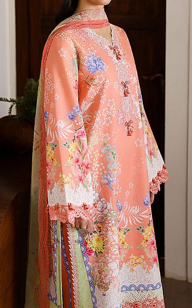 Roheenaz Peach Lawn Suit | Pakistani Lawn Dress in USA- Image 2