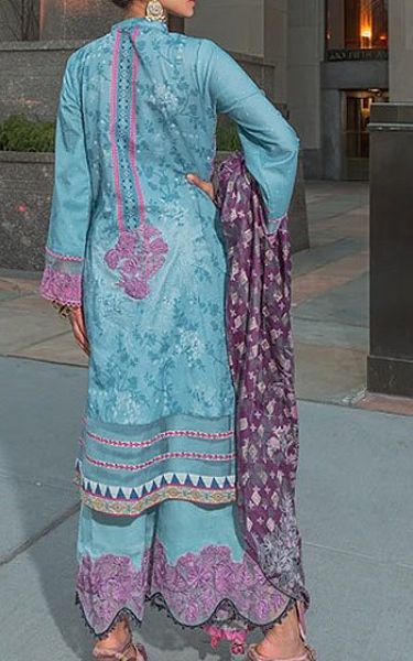 Rungrez Turquoise/Mauve Lawn Suit | Pakistani Dresses in USA- Image 2