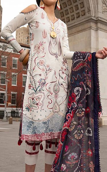 Rungrez Ivory Lawn Suit | Pakistani Dresses in USA- Image 1