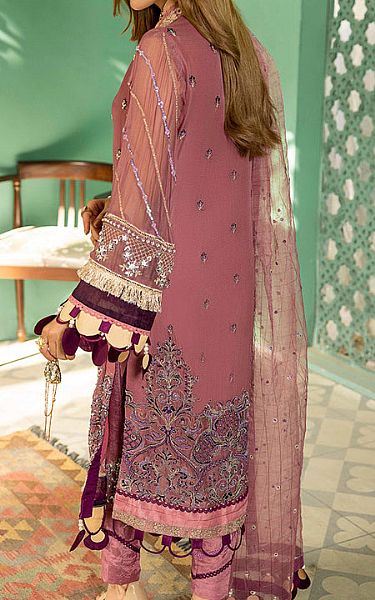 Rungrez Tea Rose Chiffon Suit | Pakistani Embroidered Chiffon Dresses- Image 2
