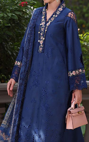 Saadia Asad Royal Blue Lawn Suit | Pakistani Lawn Dress in USA- Image 2