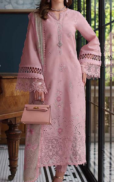 Saadia Asad Blush Pink Lawn Suit | Pakistani Lawn Dress in USA- Image 1