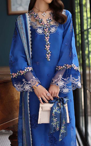 Saadia Asad Ink Blue Lawn Suit | Pakistani Lawn Dress in USA- Image 2
