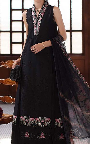 Saadia Asad Black Lawn Suit | Pakistani Lawn Dress in USA- Image 2