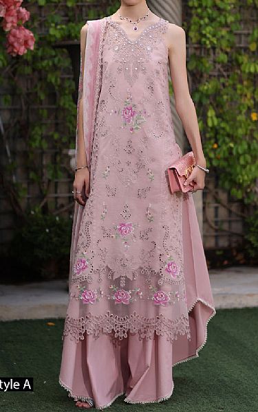 Saadia Asad Tea Pink Lawn Suit | Pakistani Lawn Dress in USA- Image 1