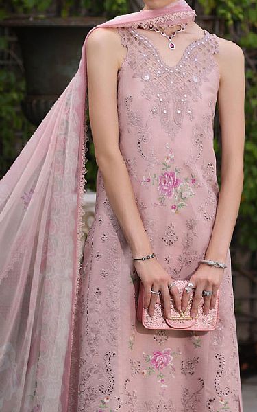 Saadia Asad Tea Pink Lawn Suit | Pakistani Lawn Dress in USA- Image 2