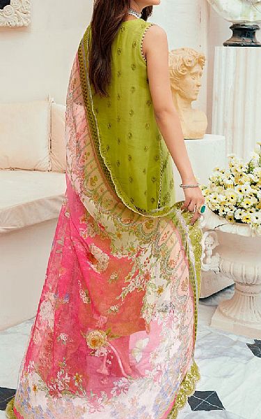 Saadia Asad Apple Green Chiffon Suit | Pakistani Dresses in USA- Image 2