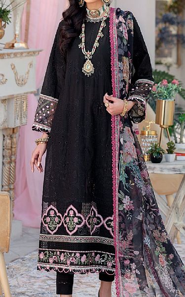 Saadia Asad Black Lawn Suit | Pakistani Dresses in USA- Image 1