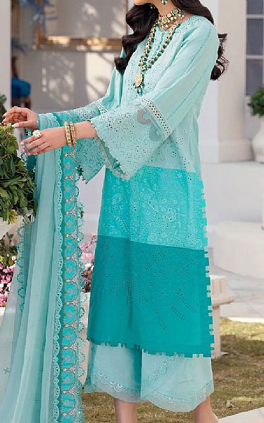 Saadia Asad Sky Blue Lawn Suit | Pakistani Dresses in USA- Image 2
