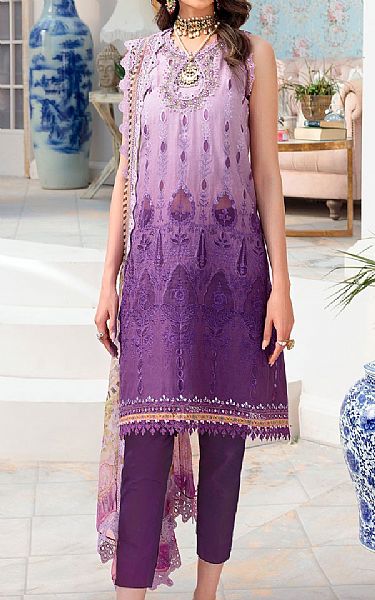 Saadia Asad Lilac/Indigo Lawn Suit | Pakistani Dresses in USA- Image 1