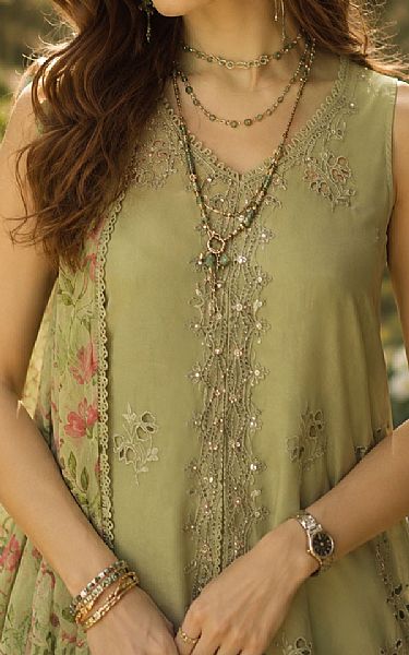 Saadia Asad Pistachio Green Lawn Suit | Pakistani Lawn Dress in USA- Image 2
