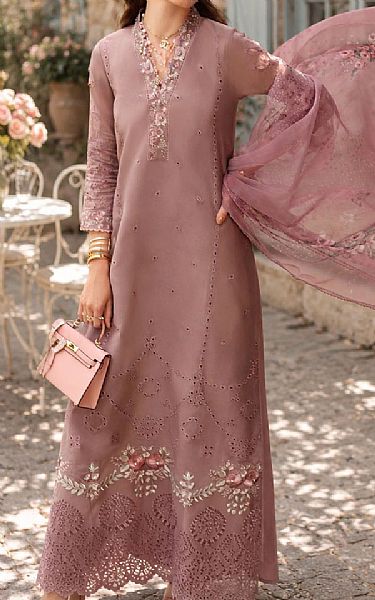 Saadia Asad Tea Pink Lawn Suit | Pakistani Lawn Dress in USA- Image 1