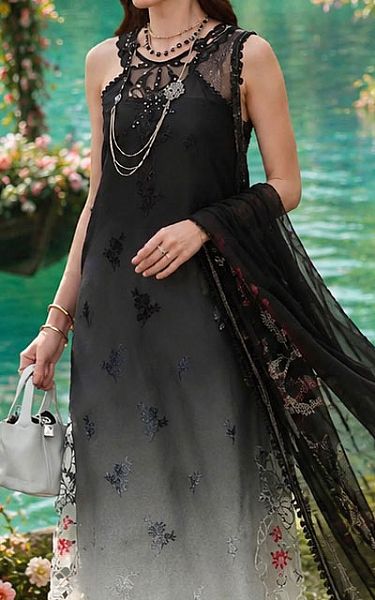 Saadia Asad Black/White Lawn Suit | Pakistani Lawn Dress in USA- Image 2
