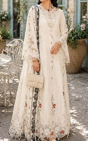 Saadia Asad Off-white Lawn Suit | Pakistani Lawn Dress in USA- Image 1