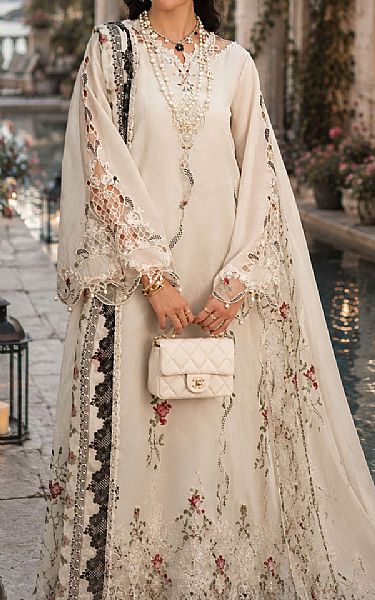 Saadia Asad Off-white Lawn Suit | Pakistani Lawn Dress in USA- Image 2