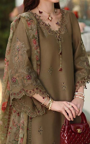 Saadia Asad Olive Lawn Suit | Pakistani Lawn Dress in USA- Image 2