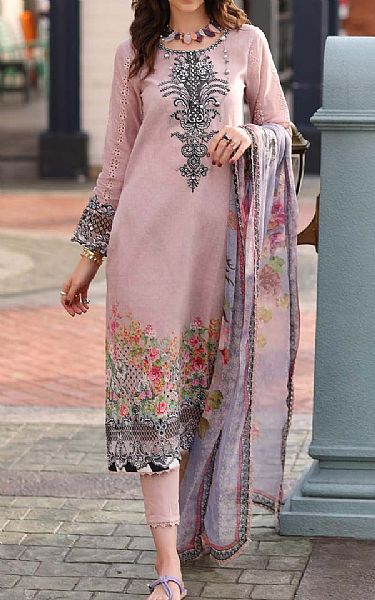 Saadia Asad Dusty Pink Lawn Suit | Pakistani Lawn Suits- Image 1