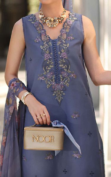 Saadia Asad Blueberry Lawn Suit | Pakistani Lawn Dress in USA- Image 2
