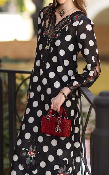 Saadia Asad Black Lawn Suit | Pakistani Lawn Dress in USA- Image 2