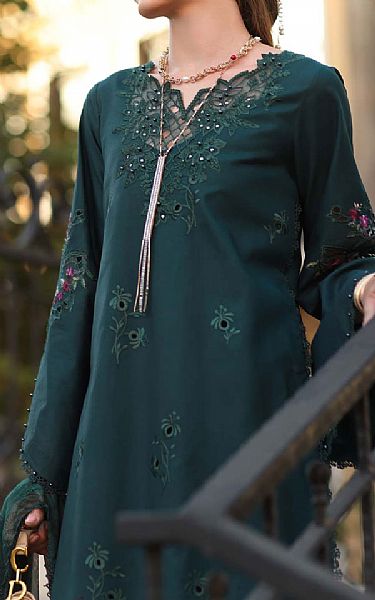 Saadia Asad Teal Lawn Suit | Pakistani Lawn Dress in USA- Image 2