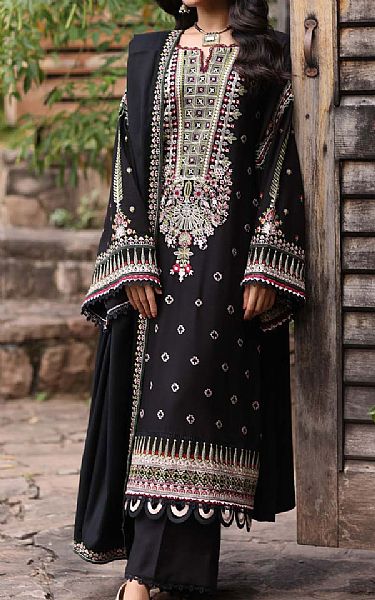 Saadia Asad Black Linen Suit | Pakistani Winter Dresses in USA- Image 1
