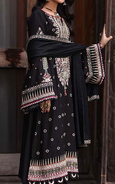 Saadia Asad Black Linen Suit | Pakistani Winter Dresses in USA- Image 2