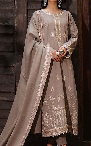 Saadia Asad Tan Khaddar Suit | Pakistani Winter Dresses in USA- Image 1