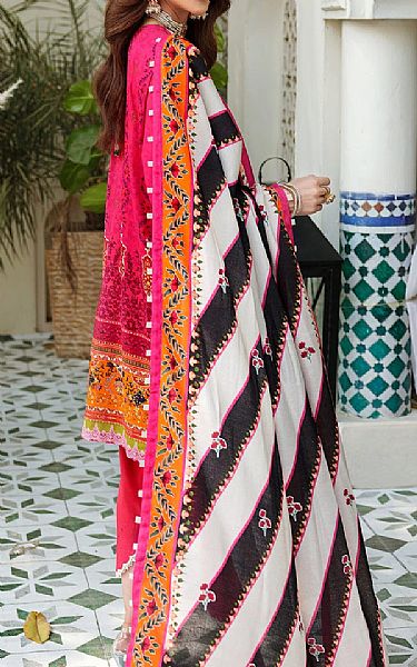 Saadia Asad Hot Pink Linen Suit | Pakistani Winter Dresses- Image 2