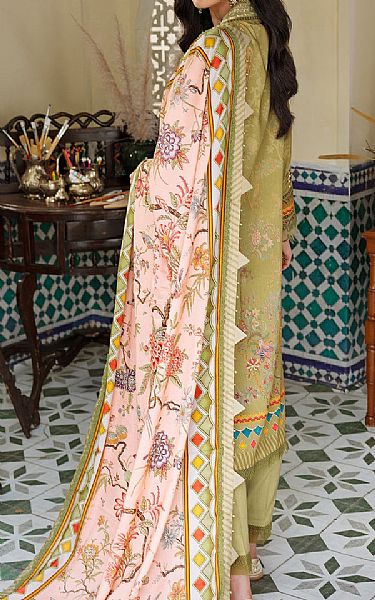 Saadia Asad Pistachio Green Linen Suit | Pakistani Winter Dresses- Image 2