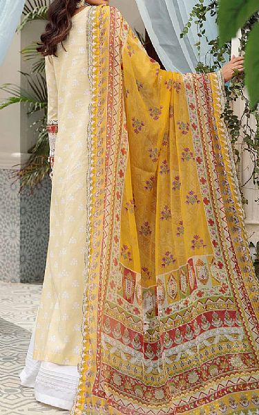 Saadia Asad Ivory Lawn Suit | Pakistani Dresses in USA- Image 2