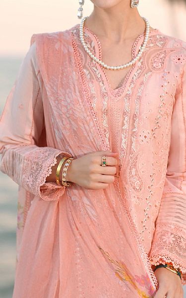 Saadia Asad Peach Lawn Suit | Pakistani Lawn Dress in USA- Image 2
