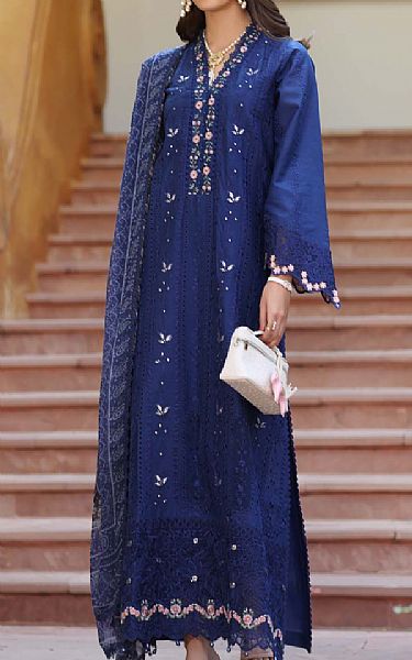 Saadia Asad Blue Lawn Suit | Pakistani Lawn Dress in USA- Image 1