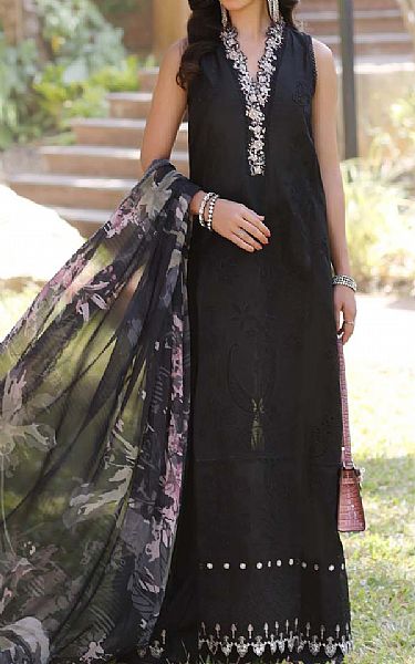 Saadia Asad Black Lawn Suit | Pakistani Lawn Dress in USA- Image 1